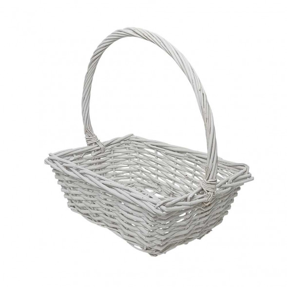 Корзина прямоугольная белая ива в 3-х размерах
