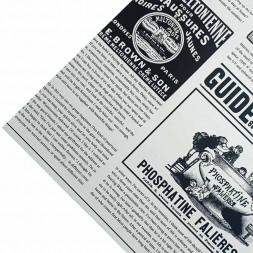 Пленка матовая в листах Газета на белом размер 58*58см