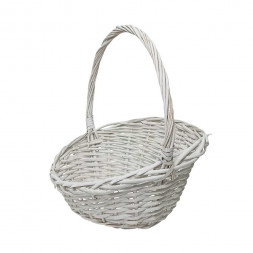 Корзина овальная белая ива скошенный край в 3-х размерах арт 830800