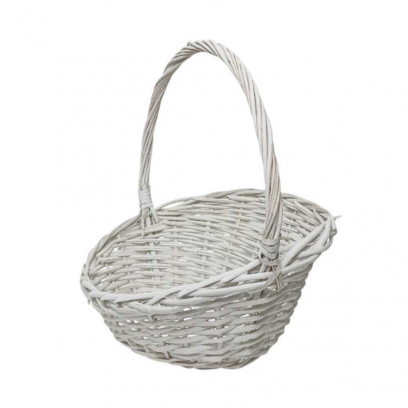 Корзина овальная белая ива скошенный край в 3-х размерах арт 830800