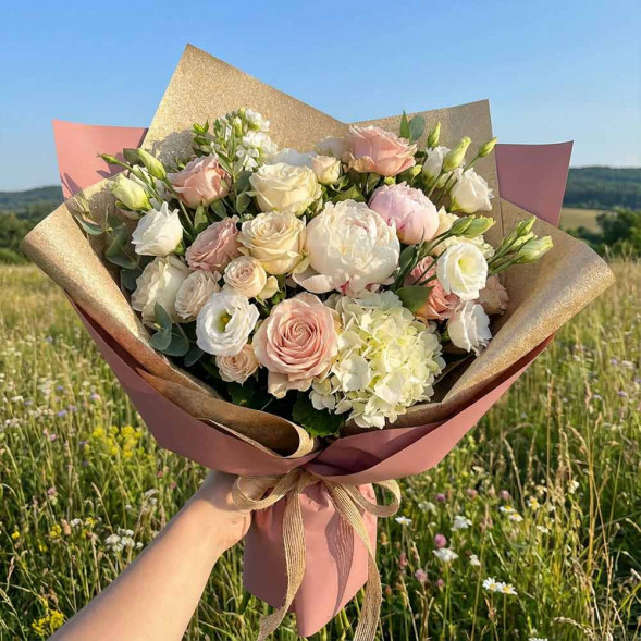 Пленка в рулоне матовая двухцветная крафт розовый пыльный размер 58см*10м 65мкм