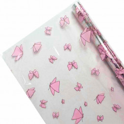 Пленка в рулоне Мотыльки розовые размер 60см*10м