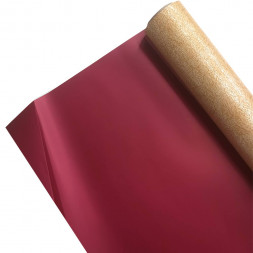 Пленка в рулоне матовая двухцветная крафт винная размер 58см*10м 65мкм