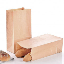 Пакет бумажный крафт 70г/м2 размер 25*12*8см уп 10шт