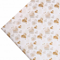 Бумага подарочная Сердечки размер листа 70*100см уп 2л