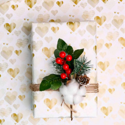 Бумага подарочная Сердечки размер листа 70*100см уп 2л