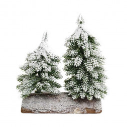 Елочки заснеженные на пенечке Н-19 и 15см  