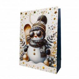 Пакет ЛЮКС НГ Снеговик размер 31*44*12см