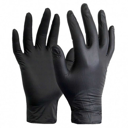 Перчатки нитриловые Benovy черные 50 пар XS, L