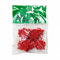 Декор на липучке Елка красная размер 2,5см уп 9шт