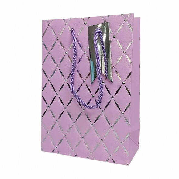 Пакет ЛЮКС Ромбики с тиснением размер 14*20*7см