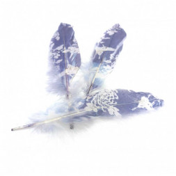 Перо с рисунком Цветы размер 18см