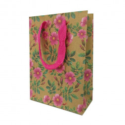 Пакет крафт Цветы размер 14*20*7см