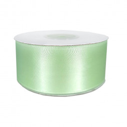 Лента атласная бело-зеленая размер 4см*23м