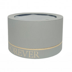 Коробка круг Forever с окошком серая размер 25*15см