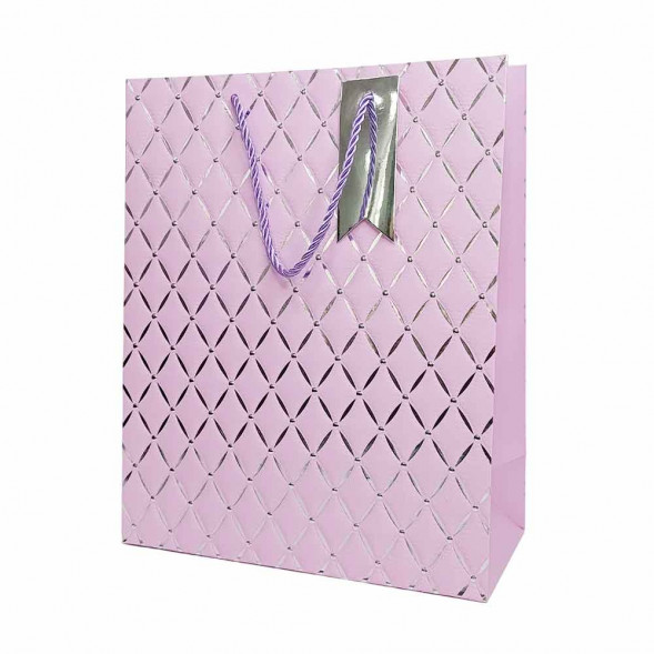 Пакет ЛЮКС Ромбики с тиснением размер 26*32*12см