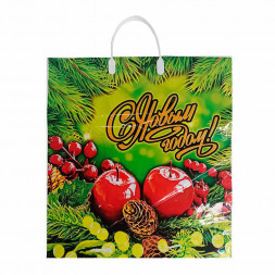 Пакет с пластмассовыми ручками Ягодка размер 40*44см 10шт