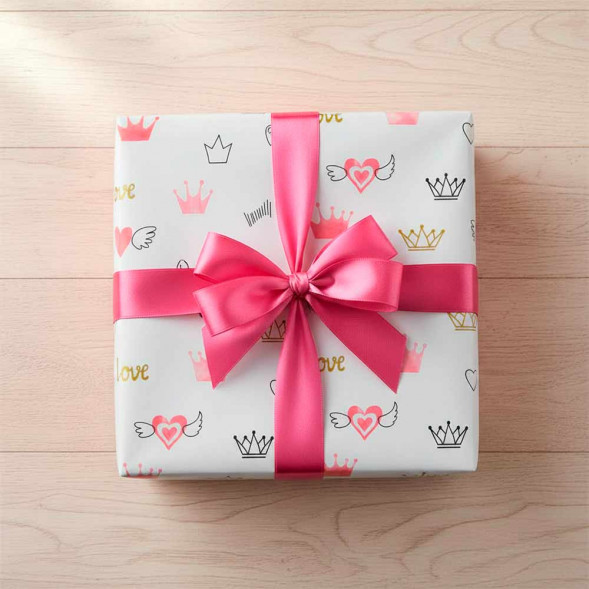 Бумага подарочная Корона размер листа 70*100см уп 2л