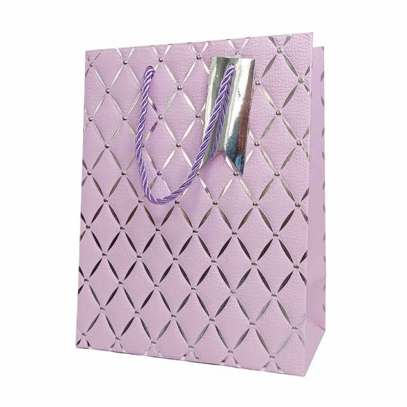 Пакет ЛЮКС Ромбики с тиснением размер 18*23*10см
