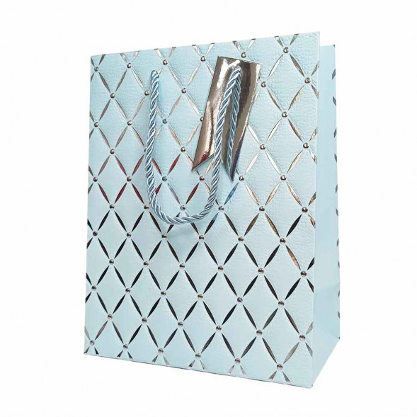 Пакет ЛЮКС Ромбики с тиснением размер 18*23*10см