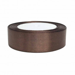 Лента атласная темно-коричневая размер 2,5см*23м