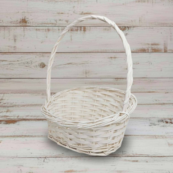 Корзина овальная белая ива со скошенным краем в 3-х размерах