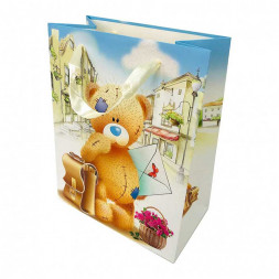 Пакет ЛЮКС Мишка с блеском размер 26*32*12см 