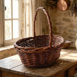 Корзина овальная ива коричневая в 2-х размерах