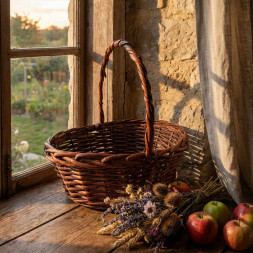 Корзина овальная ива коричневая в 2-х размерах