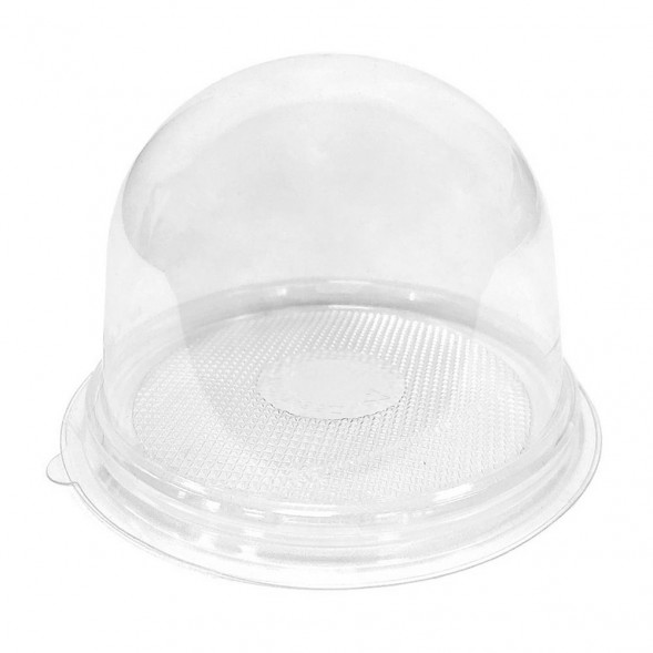 Коробка для пирожных с купольной крышкой прозрачная d-9см h-10см уп 10шт