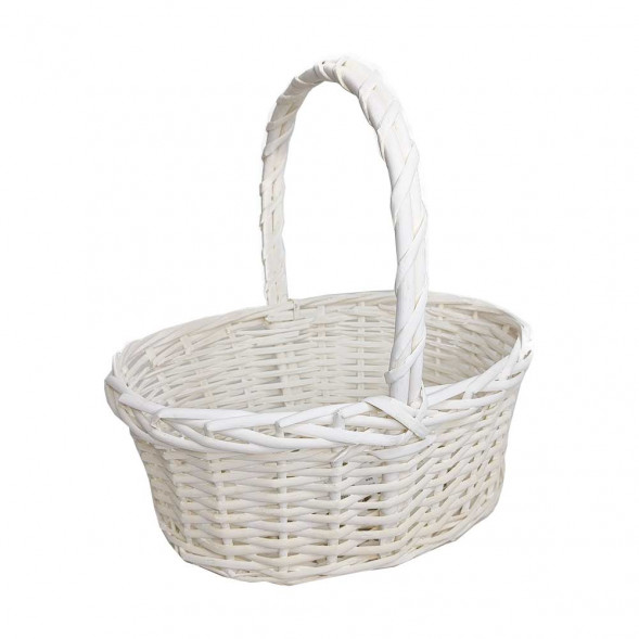 Корзина овальная белая ива 853694 размер 40*32*16*39см