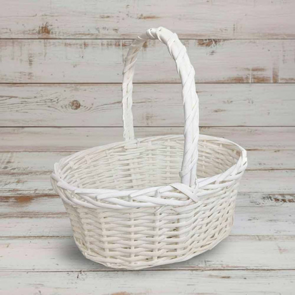 Корзина овальная белая ива размер 40*32*16*39см арт 853694