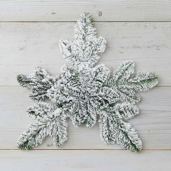 Веточка снежинка заснеженная D-36см 