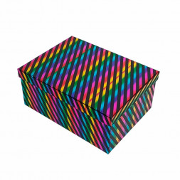 Коробка прямоугольная Радужная полоска в 7-ми размерах