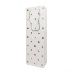 Пакет под бутылку ЛЮКС Золотые фигуры размер 12,7*36*8см