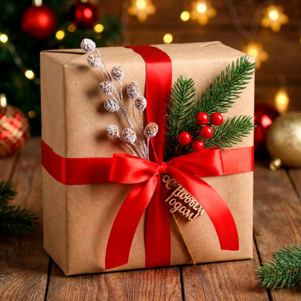 Веточка заснеженная с шишками Н-60см