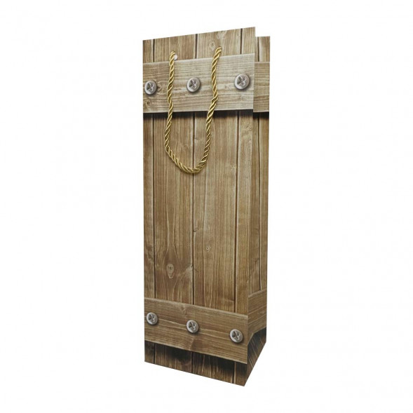 Пакет под бутылку ЛЮКС Дерево размер 12*36*9см