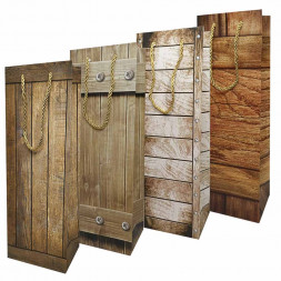 Пакет под бутылку ЛЮКС Дерево размер 12*36*9см