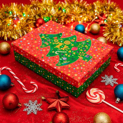 Коробка прямоугольная НГ Елка в 3-х размерах