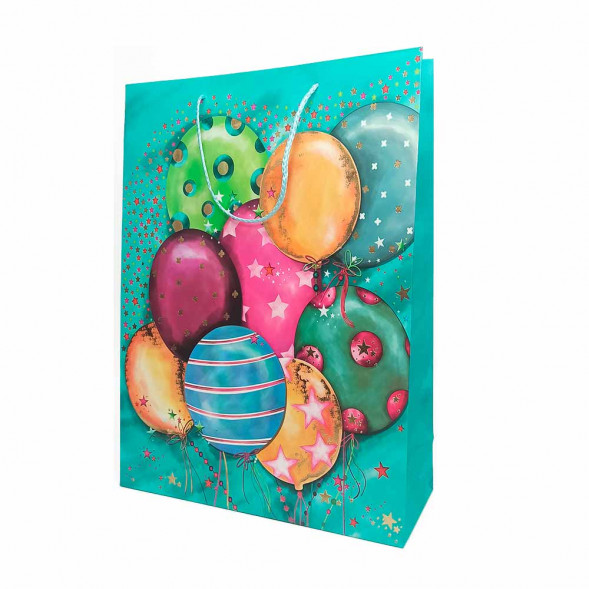 Пакет ЛЮКС День рождения с блеском размер 31*42*12см