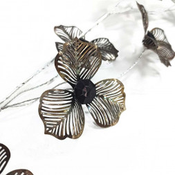 Цветок из металла черный Н-72см