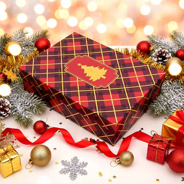 Коробка прямоугольная НГ Клетка размер 29*21*8см