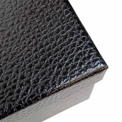 Коробка прямоугольная Под кожу черная в 5-ти размерах