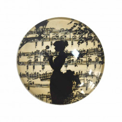 Медальон из стекла на липучке Силуэт девушки d-3см 