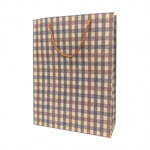 Пакет крафт Клетка размер 28*37*10см