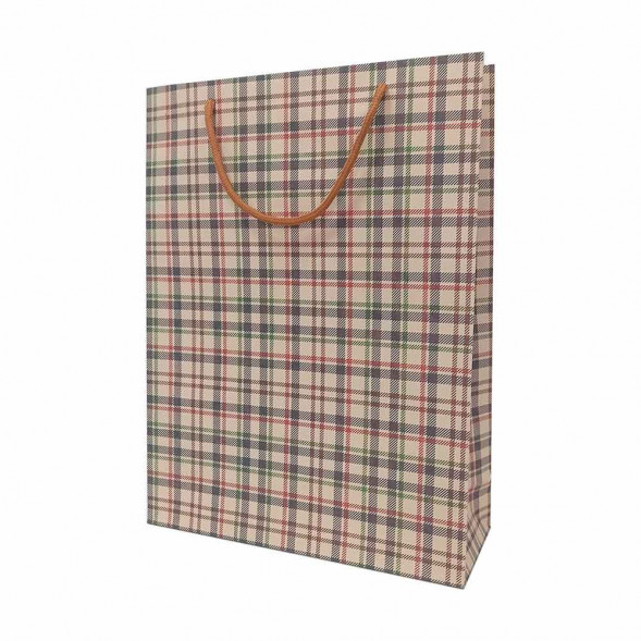 Пакет крафт Клетка размер 28*37*10см