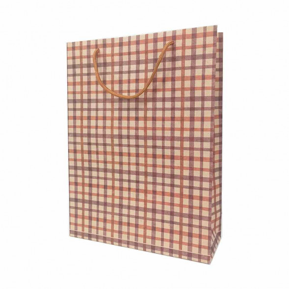 Пакет крафт Клетка размер 28*37*10см