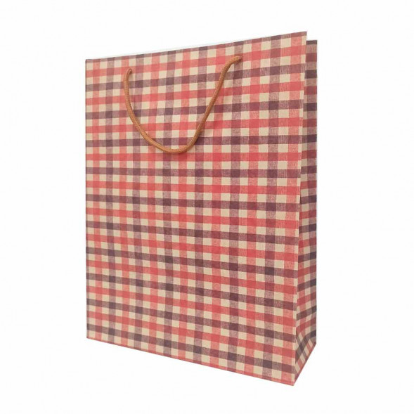 Пакет крафт Клетка размер 28*37*10см