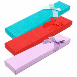 Коробка прямоугольная Клетка с бантом размер 4*21*2см