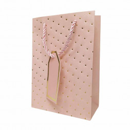 Пакет ЛЮКС Золотые точки размер 14*20*7см